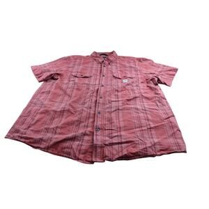 Carhartt Red Plaid Button Up Shirt Men's 2XL